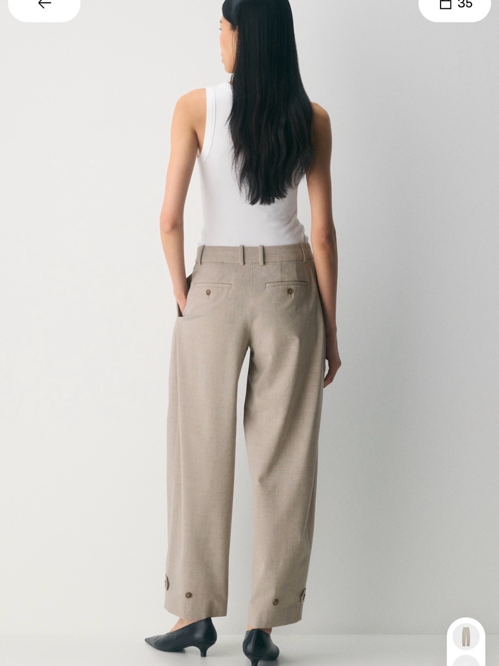 NWT Aritzia Babaton Chamber Wool Pant Tailored Pants Heather Light Nutmeg Size 2
